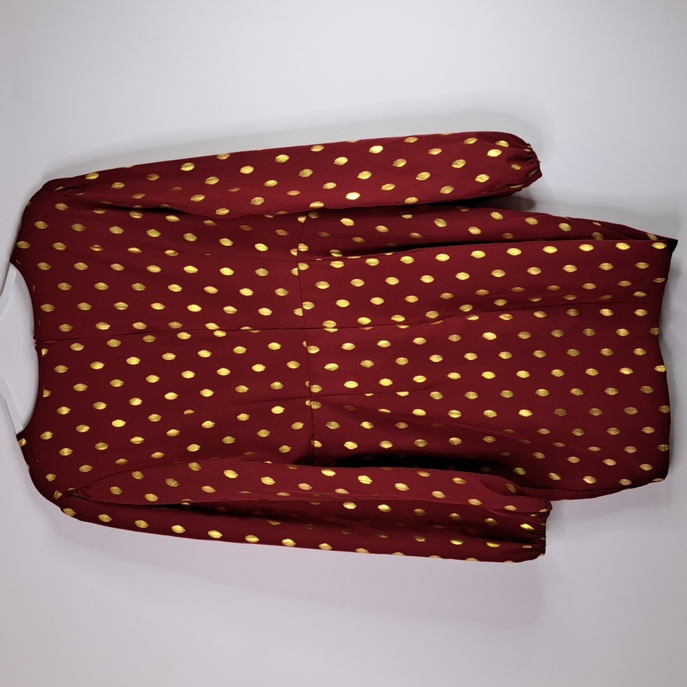 SHEIN Gold Dots Burgundy Red Tunic Size XL US 12 - Picture 4 of 15